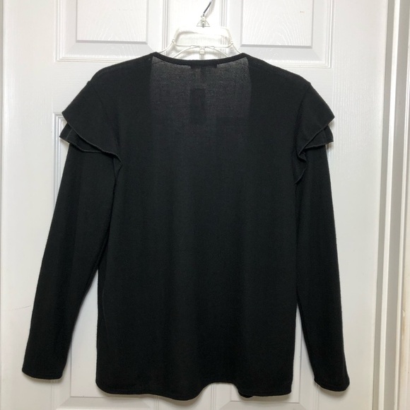 Maurices Lightweight Ruffle Sleeve Open Front Soft Black Versatile Cardigan M - Picture 5 of 12
